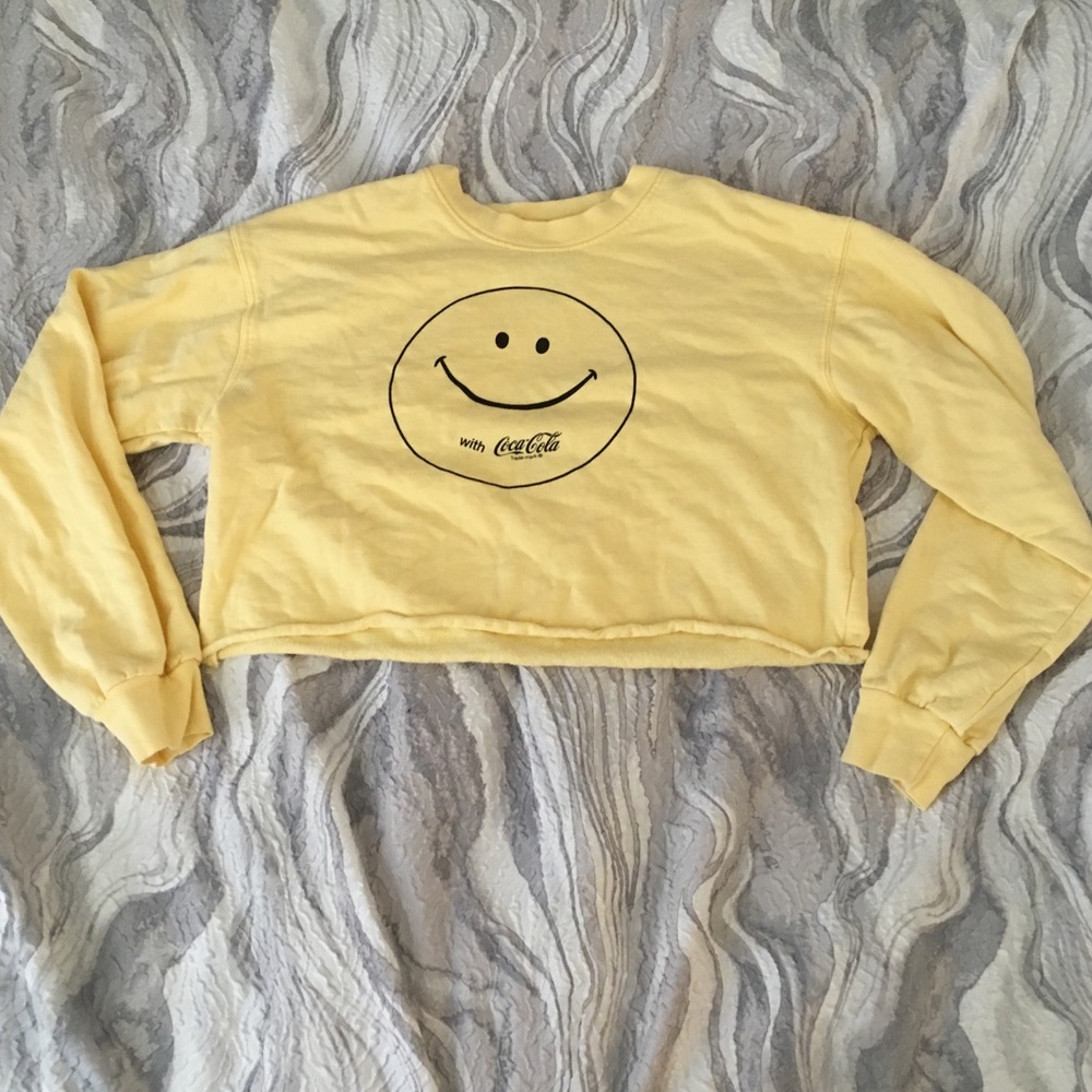 Yellow Coca Cola Cropped Crewneck